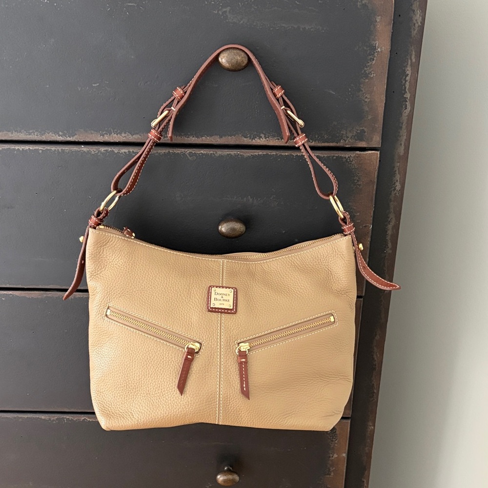 Dooney & Bourke Tan and Brown Shoulder Bag